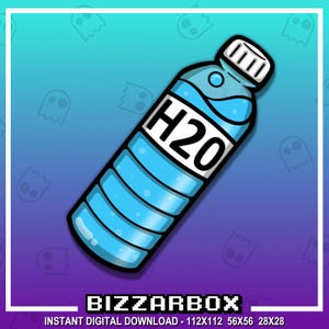 HYDRATE DRINK WATER Channel Points Emote for Twitch / Discord / Stream / Affiliate / Chat / Stream / YouTube / Art / Badges / Emoji / Cute