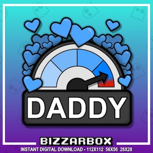 DADDY METER Emote Twitch / Emote Twitch / Streaming Twitch / Emote Discord / Streamer / Streaming / Grafica Twitch / Canale Twitch / Badge