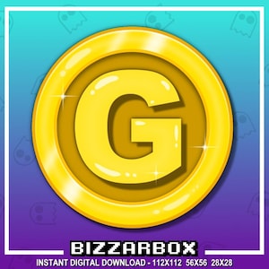 G LETTER COIN Channel Points Emote for Twitch / Channel Point Icon / Money Emote / Coin Emote / Reward / Discord / Stream / Emotes Badges