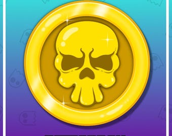SKULL COIN Channel Point Icon Emote for Twitch / Pirate Emote / Reward / Booty / Loot