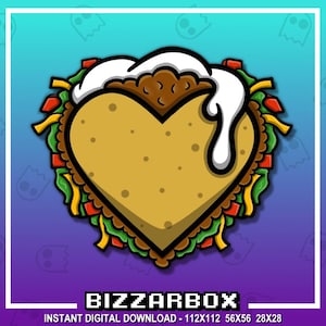 TACO HEART Twitch Emote / Twitch Emotes / Twitch Stream / Discord Emotes / Streamer / Streaming / Twitch Graphics / Twitch Channel / Love