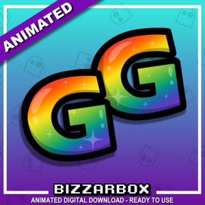 RAINBOW GG Animated Twitch Emote / Twitch Emotes / Twitch Stream / Discord Emotes / Streamer / Animated / Streaming / Emotes / Pride / Love