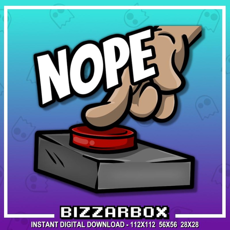 Nopers NOPE BUTTON Twitch Emote / Twitch Emotes / Twitch Stream / Discord ...