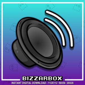 EFFETTO SONORO DELL'ALTOPARLANTE Emote per Twitch / Discord / Stream / Affiliato / Chat / Stream / YouTube / Arte / Badge / Emoji / Carino