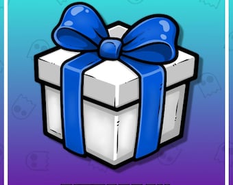 Emote regalo blu per abbonati, ricompensa in punti canale streamer per Twitch, kick e Discord