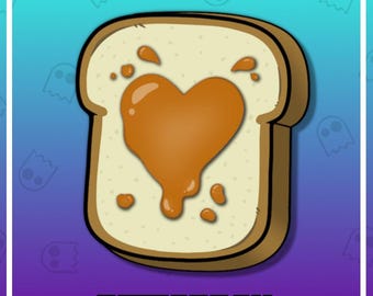 PEANUT BUTTER BREAD Heart Twitch Emote / Twitch Emotes / Twitch Stream / Discord Emotes / Streamer / Streaming / Graphics / Twitch Channel