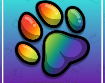 RAINBOW PAW Twitch Emote / Twitch Emotes / Twitch Stream / Discord Emotes / Streamer / Streaming / Graphics / Twitch Channel / Badges / lgbt