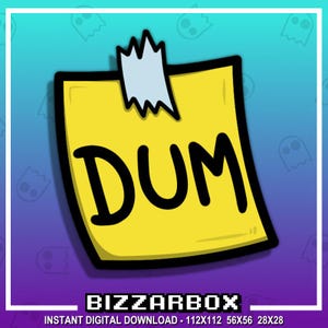 DUM NOTE Twitch Emote / Twitch Emotes / Twitch Stream / Discord Emotes / Streamer / Streaming / Graphics / Twitch Channel / Badges / Dumb