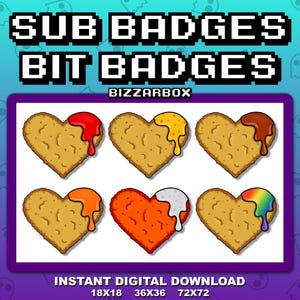 CHICKEN NUGGET HEARTS Twitch Sub Badges / Cheer Bit Badges / Emotes / Emote / Emoji / Loyalty Badges / Streamer / Stream / Subscriber / Nug
