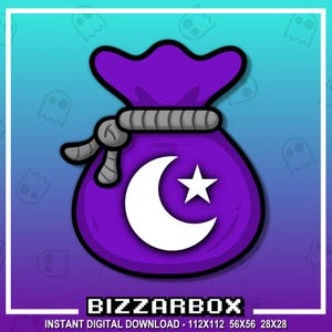MOON STAR BAG Channel Points Emote for Twitch / Channel Point Icon/ Discord / Witchy Emote / Stream / Emotes / Badges / Cute Twitch Emote