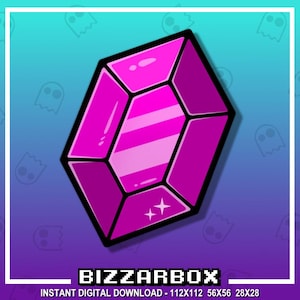 PINK GEM RUPEE Channel Points Emote for Twitch / Crystal / Discord / Stream / Chat / Stream / Emotes Badges / Money / Cute / Reward / Icon