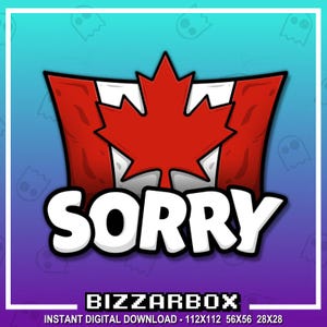 CANADA SORRY Twitch Emote / Twitch Emotes / Twitch Stream / Discord Emotes / Streamer / Streaming / Twitch Graphics / Badges  / Cute