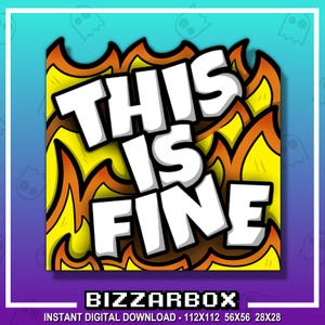 THIS IS FINE Twitch Emote / Twitch Emotes / Twitch Stream / Discord Emotes / Streamer / Streaming / Twitch Graphics / Meme / Badges / Rage