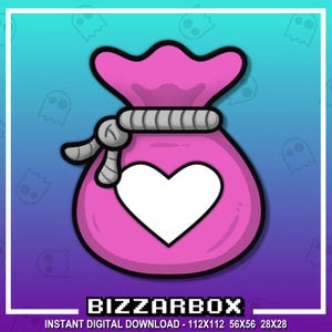 PINK HEART BAG Channel Points Emote for Twitch / Channel Point Icon/ Discord / Pink Emote / Stream / Emotes / Badges / Cute Twitch Emote