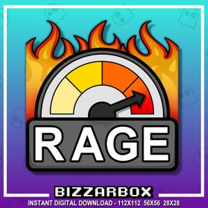 RAGE METER Twitch Emote / Twitch Emotes / Twitch Stream / Discord Emotes / Streamer / Streaming / Twitch Graphics / Twitch Channel / Badges