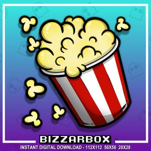 POPCORN Twitch Emote / Twitch Emotes / Twitch Stream / Discord Emotes / Streamer / Streaming / Twitch Graphics / Twitch Channel / Badges