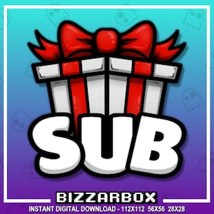 GIFT SUB Twitch Emote / Twitch Emotes / Twitch Stream / Discord Emotes / Streamer / Streaming / Twitch Graphics / Hype / Badges / Cute