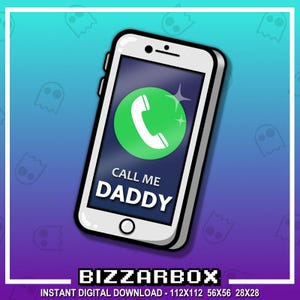 CALL ME DADDY Twitch Emote / Twitch Emotes / Twitch Stream / Discord Emotes / Streamer / Streaming / Twitch Graphics / Badges / Cute / Hi