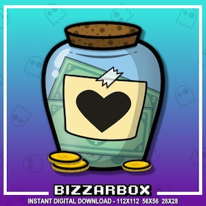 DONATION JAR Twitch Emote / Twitch Emotes / Twitch Stream / Discord Emotes / Streamer / Streaming / Twitch Graphics / Twitch Channel / Money