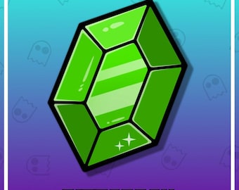 GREEN GEM RUPEE Channel Punkte Emote für Twitch / Crystal / Discord / Stream / Chat / Stream / Emotes Badges / Geld Emote / Belohnung / Icon