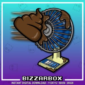 HITTING THE FAN Twitch Emote / Twitch Emotes / Twitch Stream / Discord Emotes / Streamer / Streaming / Twitch Graphics / Badges / Rip / Cute