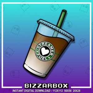 HYDRATE ICED COFFEE Channel Points Emote for Twitch / Discord / Stream / Affiliate / Chat / Stream / YouTube / Art / Badges / Emoji / Cute