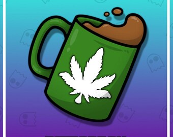 420 STONER COFFEE Channel Points Emote for Twitch / Discord / Stream / Weed Emote