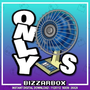 Może przedstawiać: Biała grafika z napisem "ONLY" dużymi, pogrubionymi literami. Za słowem "ONLY" znajduje się niebieski i srebrny wentylator, a po prawej stronie wentylatora znajduje się litera "S". Tło to gradient fioletowego i niebieskiego z białymi sylwetkami duchów.