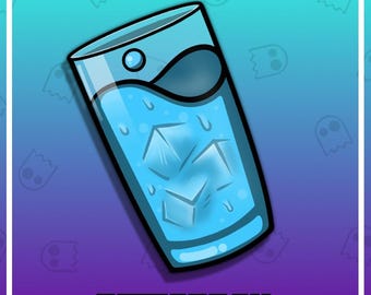 HYDRATE DRINK WATER Channel Points Emote for Twitch / Discord / Stream / Affiliate / Chat / Stream / Emotes / Art / Badges / Emoji / Glass