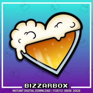 BEER HEART LOVE Twitch Emote / Twitch Emotes / Twitch Stream / Discord Emotes / Streamer / Streaming / Graphics / Twitch Channel / Badges
