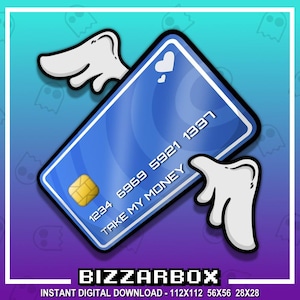 CARTE DE CRÉDIT VOLANTE Emote Twitch / Emotes Twitch / Stream Twitch / Emotes Discord / Streamer / Streaming / Graphismes / Chaîne Twitch / Badges