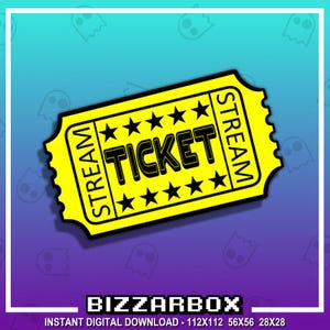 TICKET YELLOW Channel Points Emote for Twitch / Discord / Stream / Affiliate / Chat / Stream / YouTube / Art / Badges / Emoji / Cute / Vote
