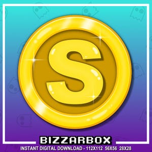 S LETTER COIN Channel Points Emote for Twitch / Channel Point Icon / Money Emote / Coin Emote / Reward / Discord / Stream / Emotes Badges