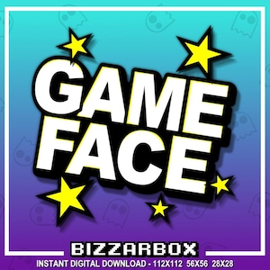 GAME FACE Twitch Emote / Twitch Emotes / Twitch Stream / Discord Emotes / Streamer / Streaming / Twitch Graphics / Twitch Channel / Kick