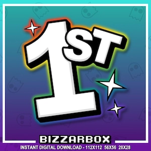 FIRST Channel Points-emote för Twitch / Discord / Stream / Affiliate / Chatt / Stream / YouTube / Konst / Märken / Emoji / Söt / Regnbåge / 1st