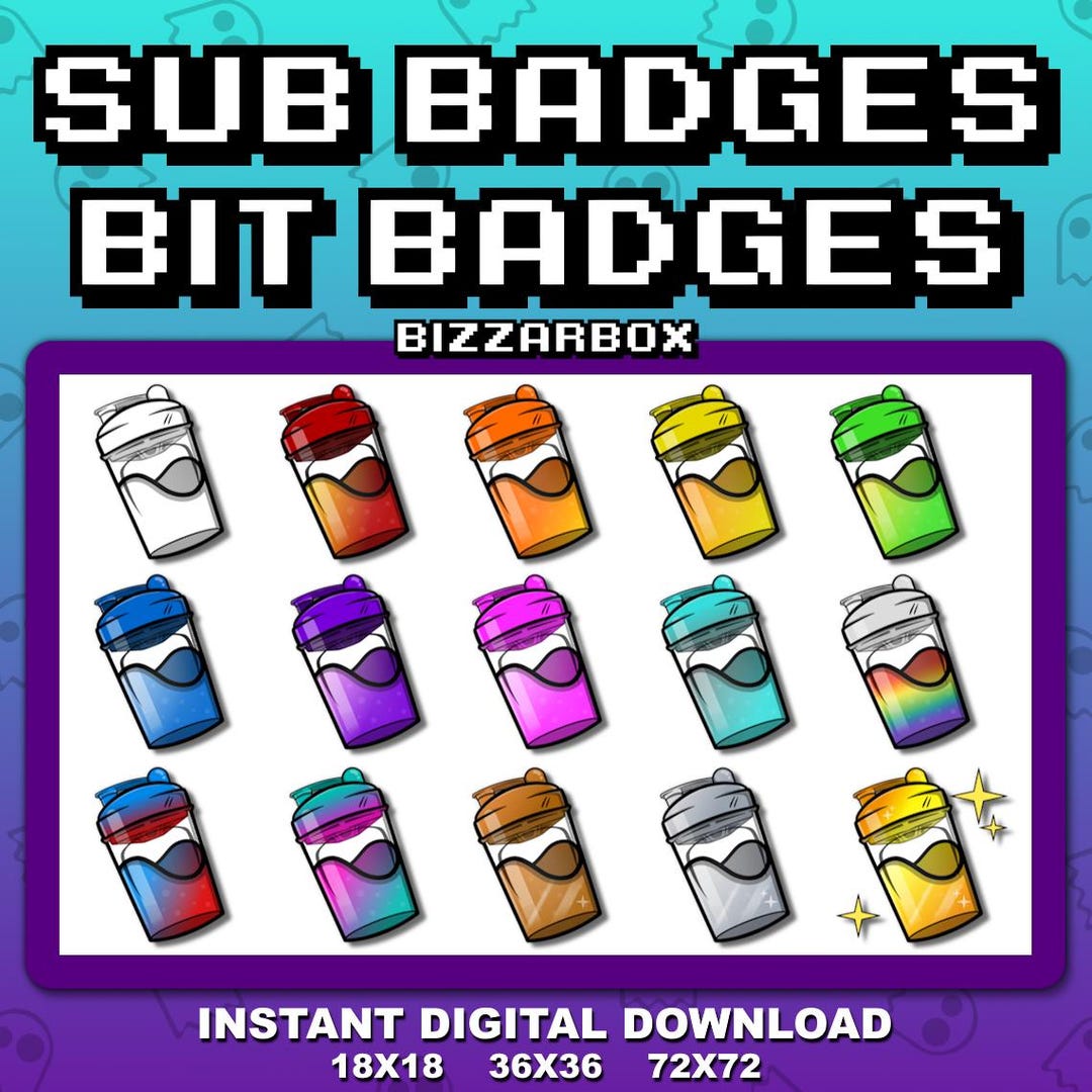 15 ENERGY SHAKERS Twitch Sub Badges / Cheer Bit Badges / Emote /emotes ...