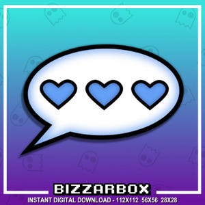 NIEBIESKIE SERCA CZATOWE Emotka Twitch / Emotikony Twitch / Transmisja Twitch / Emotikony Discord / Streamer / Streaming / Grafika Twitch / Kanał / Słodkie