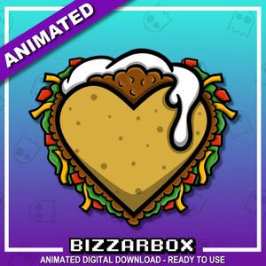 TACO HEART Animated Twitch Emote / Twitch Emotes / Twitch Stream / Discord Emotes / Streamer / Animated / Streaming / Emotes / Tacos / Love