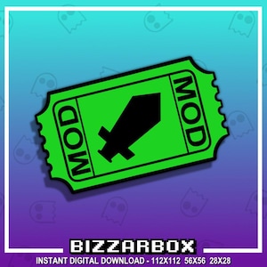 MOD TICKET Channel Points Emote for Twitch / Discord / Stream / Affiliate / Chat / Stream / YouTube / Art / Badges / Emoji / Cute / Vote
