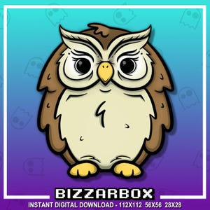 SOWA BRĄZOWA Emotka Twitch / Emotikony Twitch / Transmisja Twitch / Emotikony Discord / Streamer / Streaming / Grafika / Kanał Twitch / Odznaki / Uroczy