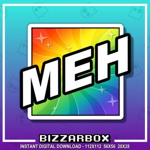 MEH RAINBOW Twitch Emote / Twitch Emotes / Twitch Stream / Discord Emotes / Streamer / Streaming / Twitch Graphics / Funny / Cute / GG