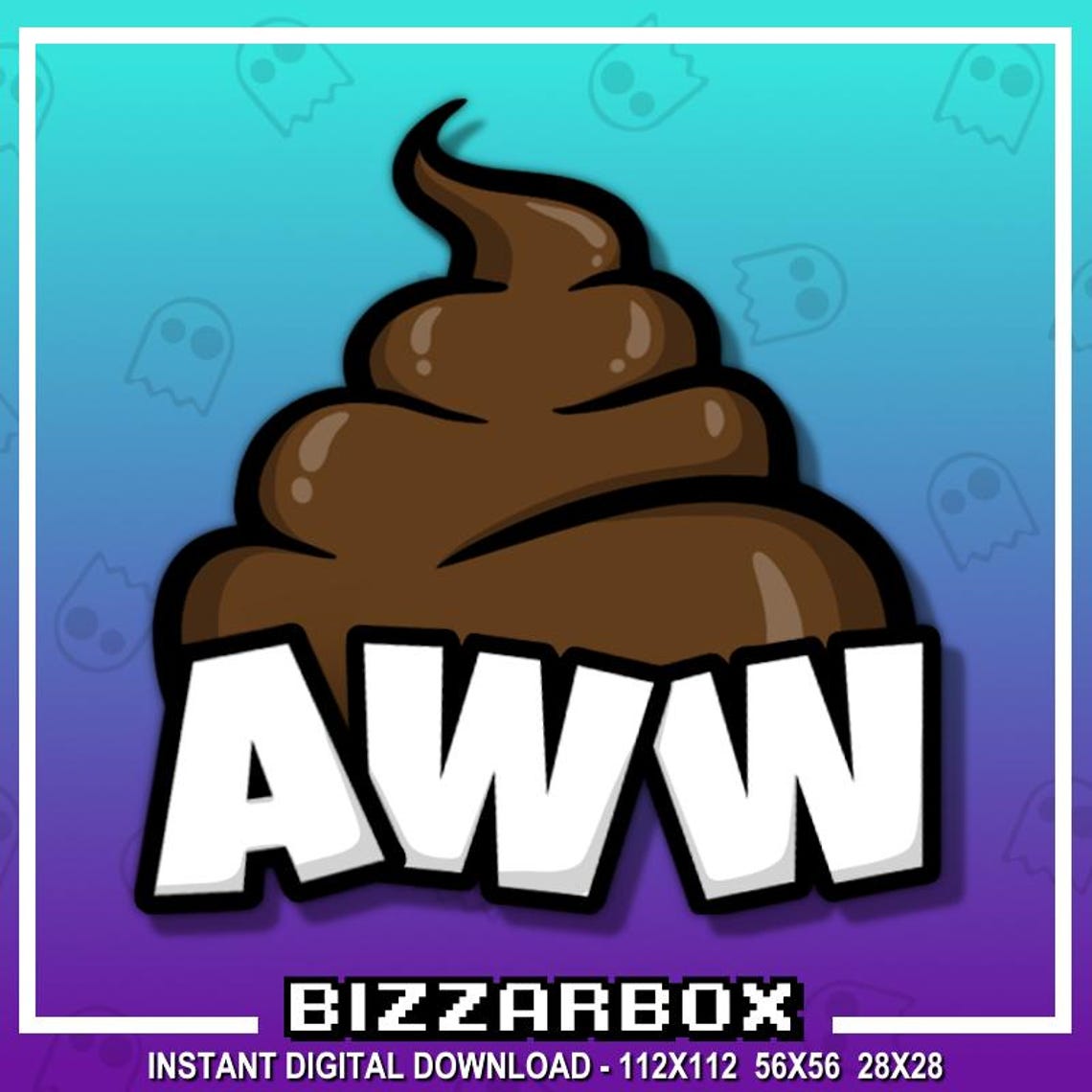 AWW POOP Twitch Emote / Twitch Emotes / Twitch Stream / Discord Emotes ...