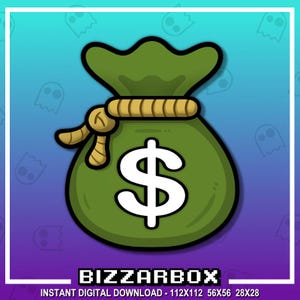 GREEN MONEY BAG Channel Points Emote for Twitch / Channel Point Icon Emote / Discord / Stream / Chat / Stream / Emotes / Art / Badges