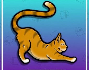 STRETCH CAT ORANGE Channel Points Emote for Twitch / Discord / Stream / Affiliate / Chat / Stream / YouTube / Art / Badges / Emoji / Cute