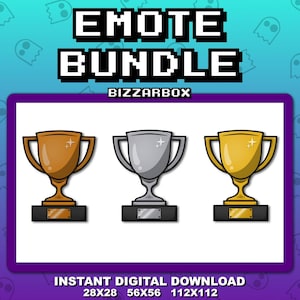 TROPHÄE EMOTE BUNDLE 3 Twitch Emote / Twitch Emotes / Twitch Stream / Discord Emotes / Streamer / Piercing / Emotes / Channel / Badges / gg