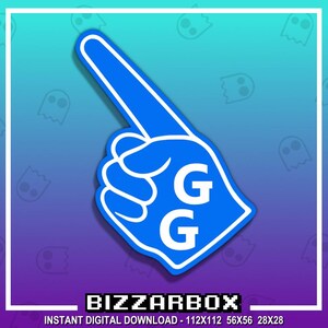 GG FOAM FINGER Emote / Twitch Emotes / Twitch Stream / Discord Emotes / Streamer / Streaming / Twitch Graphics / Twitch Channel / Badges