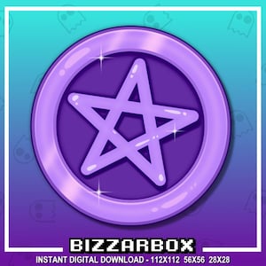 LILA PENTAGRAMM COIN Channel Punkte Emote für Twitch / Gothic / Discord / Stream / Chat / Stream / Badges / Witchy Emote / Coin Emote