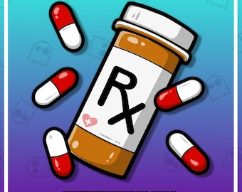 TAKE MEDS REMINDER Channel Points Emote for Twitch / Discord / Stream / Chat / Streamer / Pill Emote