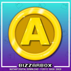 Emote de puntos de canal de MONEDA DE LETRA para Twitch / Icono de punto de canal / Emote de dinero / Emote de moneda / Icono / Discord / Transmisión / Insignias de emotes