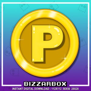 P LETTER COIN Channel Points Emote for Twitch / Channel Point Icon / Money Emote / Coin Emote / Reward / Discord / Stream / Emotes Badges